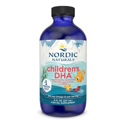 Naturals nórdicos DHA das crianças, morango - 8 onças para crianças - 530 mg Omega-3 com EPA & DHA - Desenvolvimento do cérebro e função - Não-GMO - 96 Servings