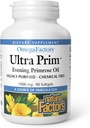 Fatores naturais Ultra Prim Evening Óleo de Primrose 1000mg, uma fonte natural de Omega-6 GLA, 90 Softgels