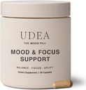 UDEA bem-estar, pílula de humor, suplemento de suporte de humor diário adaptogenic para estresse, função cognitiva, foco e energia equilibrada, não-GMO, Glúten grátis & Vegan Mood e suplementos de estresse