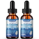 2 Embalagem Glucosamina Chondroitina MSM Drops Líquidos - Suplemento de suporte conjunto de força extra para adultos com Quercetina Boswelia, Bromelaína, Ácido Hialurónico, Antioxidante Imune Support (4 Fl oz)