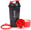 Protein Shaker Garrafa,16 oz Shake Cup para pó de proteína com armazenamento,Esportes garrafa de água,Non Slip 3 Camada Twist Off 3 oz Cups com Pill Tray Leak Proof Shake Garrafas para mistura de proteínas