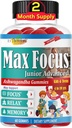 Max Focus Junior – Kids Focus & Calm Gummies □ Calming & Atention Support Supplement for Kids & Teens with Ashwagandha