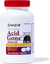 Ácido grande Gone extra força antiácido comprimidos mastigáveis - alívio anti-ácido - remédio de refluxo ácido para adultos - estômago irritado, indigestão ácida, e alívio da azia - longo-Lasting - 100 contagem