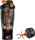 HeaDot garrafa agitador de proteína elétrica, garrafas de Blender para misturas de proteína, 24 Oz Ecarregável tipo-C Shaker Cup, feito com Tritan, BPA Shakers grátis para batidos de proteína (laranja)