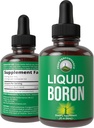 Suplemento de Boro líquido para homens e mulheres. Minado nos EUA. Vegan + Ionic Trace Mineral Drops com alta biodisponibilidade para osso, saúde conjunta. Zero Açúcar, sem sabor amargo. Suplementos complexos de boro