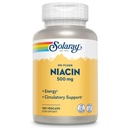 SOLARAY No Flush Niacin 500mg, Vitamina B3 livre de flush Niacin, Energia e suporte do sistema circulatório, Vegan, Lab verificado, 100 Servings, 100 VegCaps