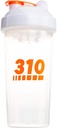 310 Nutrition Protein Shaker Garrafa de substituição Blender Cup para mistura de pós de proteína, mistura de limonada e pré-treino (Limpe w / tampa branca)