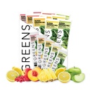 Clean Simple Eats Greens Variety 10 Pack, Greens Powder Mix, embalado com chlorela e espirulina Superalimentos, inclui 5 sabores deliciosos: Peachy, maçã verde, limonada de framboesa, limão doce e tropical