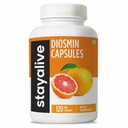 STAY ALIVE Pure Diosmin Complex 1000mg Fórmula, 120 Cápsulas, Citrus Bioflavonoids Rich Fruit Extract, 2 Mês de Fornecimento, 100% Vegetariano, Não-GMO e Glúten Suplemento Diosmin