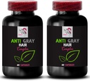 Anti cápsula de cabelo grisalho - ANTI GRAY HAIR COMPLEX - Reavivamento de cor, brilho jovem, cabelo vibrante, suporte cabelo cinza, vitalidade cor, refinamento tom cinza, cor de cabelo luminoso 2 Garrafas 120 Cápsulas