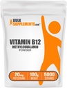 BulkSuplementos.com Vitamina B12 Metilcobalamina em pó - 1% B12 Metilcobalamina, Vitamina B Essencial - B12 Suplemento, sem glúten, 20mg por serviço, 100g (3,5 oz) (Pack of 1)