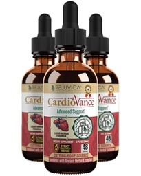 Rejuvica Health CardioVance - Suplemento de suporte cardíaco - Entrega líquida para melhor absorção - Hawthorne, Hibiscus, Arjuna, Folha de Olive & More!