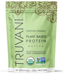 Truvani Vegan proteína de ervilha em pó (Matcha ) 20g de proteína baseada em plantas orgânicas