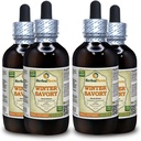 Inverno Savory (Satureja Montana) Tintura, folhas secas orgânicas Extrato Líquido (Nome da marca: HerbalTerra, Proudly made in USA) 4x4 fl.oz (4x120 ml)