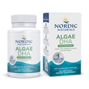 Naturals nórdicos Algae DHA - 60 Gels macios - 500 mg Omega-3 DHA - Certified Vegan Algae Oil - Plant-Based DHA - Cérebro, Olho e Sistema Nervoso Suporte - Não-GMO - 30 Servings