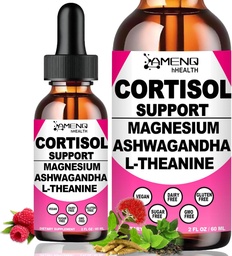 2 Pack Suplementos de Cortisol para Mulheres, 17-em-1 Cortisol Calm Detox Redutor Manager w. Magnesium Ashwagandha Theanina, gotas líquidas de cortisol para relaxar, recesso de humor e harmonia hormonal, mistura de bebida de cortisol