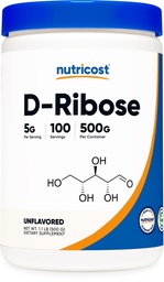 Nutricost D-Ribose Powder 500 Grams - 5000mg por serviço, não-GMO (500 Grams)