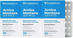 VitaMedica Arnica Montana Embalagem de Blister 30X Comprimidos para dor convulsiva e inchação □ Fórmula Baseada em Plantas □ Recomendado por Cirurgiões Plásticos