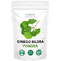 Ginkgo Biloba Powder 8 oz - Puro Suplemento Natural, Apoio ao Cérebro, Alerta Mental, Filler Free