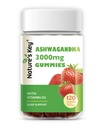 Chicletes Ashwagandha chave da natureza, alta potência Ashwagandha extrato raiz com vitamina D2, para homens e mulheres, estresse, humor calmo e cognição, morango sabor (120 contagem (Pacote de 1)