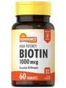 Sundance alta potência Biotin 1000 mcg Suplemento □ Essential B Comprimidos de Vitamina