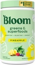 Bloom Nutrition Superfood Greens Powder, Enzimas Digestivas com Probióticos e Prebióticos, Gut Health, Bloating Alief for Women, Chlorela, Green Juice Mix with Beet Root Powder, 25 SVG, Abacaxi