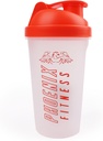 Phoenix Fitness Protein Shaker garrafa - 500ml à prova de vazamento Garrafa com Parafuso Top Lid e rede de malha - Lava-louças seguro BPA Free Sports & Gym Garrafa - Laranja