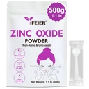Pó de óxido de zinco iFEiER 500g (1.1 lb) 100% puro não Nano Uncoted Pó de óxido de zinco para proteção da pele