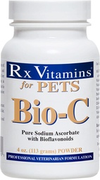 Rx Vitaminas Bio-C - Vitamina C para cães e gatos - com limão Bioflavonoides para alívio de alergia - Suplemento de suporte imunológico - Promove revestimento saudável e pele - Suplemento conjunto - 4 onças