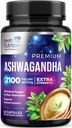 Suplementos Ashwagandha - 2100mg Cápsula Ashwagandha para Mulheres e Homens, Apoio Antioxidante Natural, Extrato de Raiz de Ashwa, Apoio Calmo Força Extra com Pimenta Negra, Vegan & Gluten Grátis - 60 Cápsulas