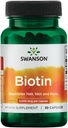 Swanson Biotin B7 Vitamina 5000 mcg 30 Cápsulas