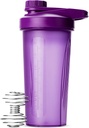 Sr. Garrafas Pen- Shaker para Misturas de Proteínas com Tampa Twist, 28 onças, Garrafa Purple Protein Shaker com Wire Whisk Ball, Mixer Garrafa