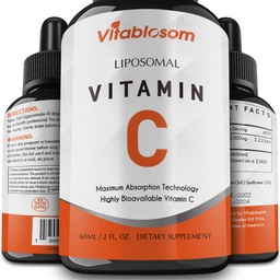Vitamina C lipossomal 2000mg Líquido para Adultos, VIT de alta absorção C, Maximizar Vitamina C, Sistema Imune e Apoio Antioxidante, 60ML (1 garrafa)