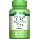 Nature's Truth Zinc 50mg Supplement . com vitamina C . 200 líquidos .