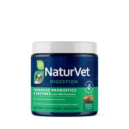 NaturVet Advanced Probióticos & Enzimas, PB6 Mastigação macia do cão para ajudar estômagos sensíveis e questões digestivas, Hickory fumado Bacon Flavored Pet Suplemento para cães ao longo de 6 semanas, 120 Contagem Jar