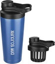DIW garrafa de shaker de 24 onças, garrafa mistura de aço inoxidável com design sem ruído, copo de metal isolado Shaker para misturas de proteínas e pré-treino, Gym copo Shaker (azul marinho)