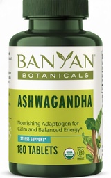 Banyan Botanicals Ashwagandha Tablets – Organic Ashwagandha Root – Adaptogen de ervas de renome para suporte de energia natural e suporte de estresse* – 180 Tablets – Não-GMO Fonte sustentável Vegan