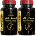 Suplemento de suporte de menopausa - Suplemento para flashes quentes, Black Cohosh Root Pills e Suplemento de ervas, Suplementos de menopausa para comprimidos de apoio feminino - 2 garrafas 120 cápsulas