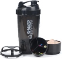 Protein Shaker Garrafa,16 oz Shake Cup para pó de proteína com armazenamento,Esportes garrafa de água,Non Slip 3 Camada Twist Off 3oz Cups com Pill Bandeja Vazamento Prova Shake Garrafas para Misturas de Proteína