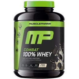 MusclePharm Combat 100% Whey Protein Powder, Cookies ‘N’ Cream Flavor, Recuperação rápida e ganho muscular com Whey Protein Isolate, High Protein Powder for Women & Men, Gluten Free, 5 lb, 69 Servings
