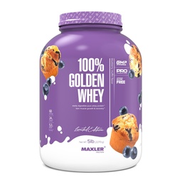 Maxler 100% Golden Whey Protein - 24g de proteína por serviço - Premium Whey Protein Powder para treino pré-pós - rápido absorção Whey Concentrate, Isolato & Hidrolisate Mistura - Blueberry Muffin 5 lb
