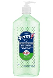 Germ-X Higienizador avançado de mão com Aloe e vitamina E, Gel hidratante não-seca, fórmula instantânea e sem lavagem, garrafa de bomba, de volta à escola suprimentos, 1 litro