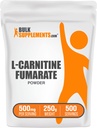 BulkSuplements.com L-Carnitina Fumarate Pó - Suplemento Carnitina, Nutrição Desportiva, L-Carnitina 500mg - Gluten Free, 500mg por serviço, Gluten Free, 250g (8,8 onças) (Pacote de 1)