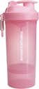 Smartshake O2GO ONE Plastic Protein Shaker garrafa de 800 ml - 27 oz - Leakproof Parafuso-on Lid - BPA Grátis - Unisex - Rosa claro
