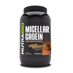 NutraBio Caseína pó de proteína, Micellar Casien pó, 25g de proteína de digestão lenta, ajuda a mantê-lo completo, Overnight recuperação muscular e crescimento, BCAA e EAA, sem glúten, soja livre, 2lb Chocolate