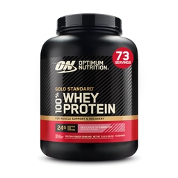 Otimum Nutrition Gold Standard 100% Whey Protein Powder, Delicious Morangueiro, 5 libras (Pacote de Vary Maio)