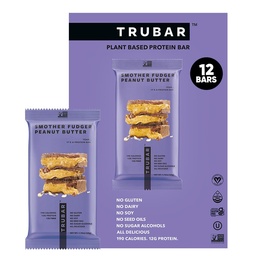 TRUBAR Vegan Protein Bares - Smother Fudger Amendoim Manteiga, Soja Livre, Leite Livre, Gluten Free Protein Bars - Sem Álcoois de Açúcar - Não-GMO - 12g de proteína - 12 Contagem
