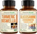 Suplemento de Curcumina Turmérica com Extrato de Boswellia Serrata & Glucosamina Chondroitin HSH e Suplemento de Turmerica