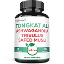 Satoomi Tongkat Ali Root Extract 200:1-9 Ervas essenciais com Ashwagandha, Tribulus Terrestris & More - Força de apoio, energia e Immune saudável - 60 Vegan Caps 2 Mês de Fornecimento
