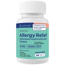 WELMATE - Alergia Alívio (500 comprimidos) Cétirizina Cloridrato 10mg - 24 horas - Não Drowsy - Medicina de Alergia Interior e Exterior - Anti-histamínico - Nariz, Olhos & Garganta - Medicação sobre o contador